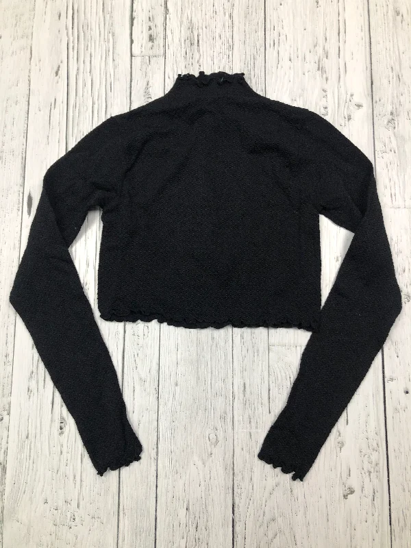 Garage black cropped shirt - Hers XS-- Chenille Blend Fleece Blend Nylon Blend