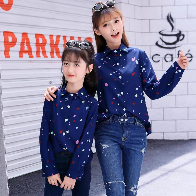 Matching Long-Sleeved Shirt-- Polka Dot Checkered Tartan