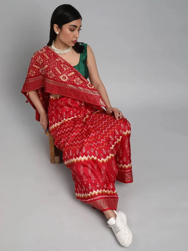 Saree Mall Women's  Blend Pink Woven Design Designer Saree With Blouse Piece-SPTAPDI526G Ruched Sleeve Blouse