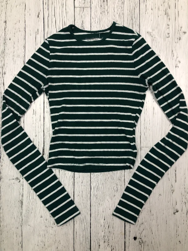 Abercrombie&Fitch green white striped shirt - Hers XS-- Polka Dot Checkered Tartan