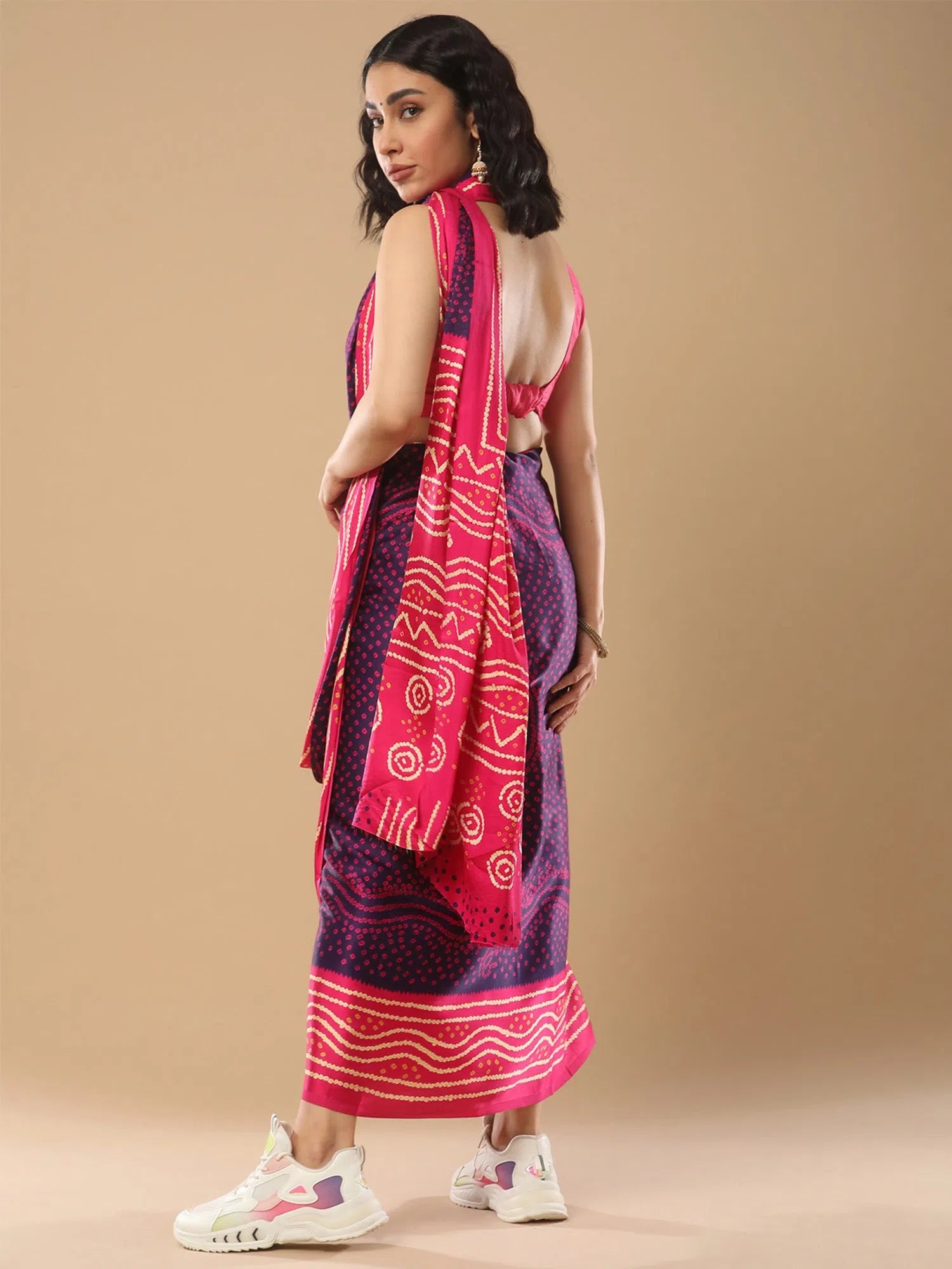 Saree Mall Women's Satin  Purple Printed Designer Saree With Blouse Piece-GAJISK101 Lightweight Floral Blouse