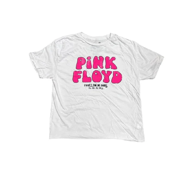 WOMENS PINK FLOYD CROP T-SHIRT-- Hooded Caped Shawl Collar