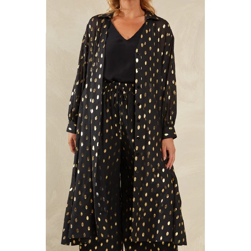 Top Sanremo Long Shirt ONE SIZE - Domino-- Striped Floral Plaid
