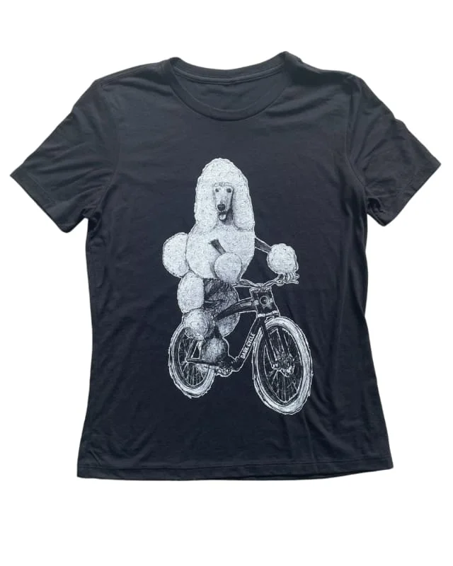Poodle on A Bicycle Women's Shirt-- Cashmere Blend Cotton Blend Poly Blend