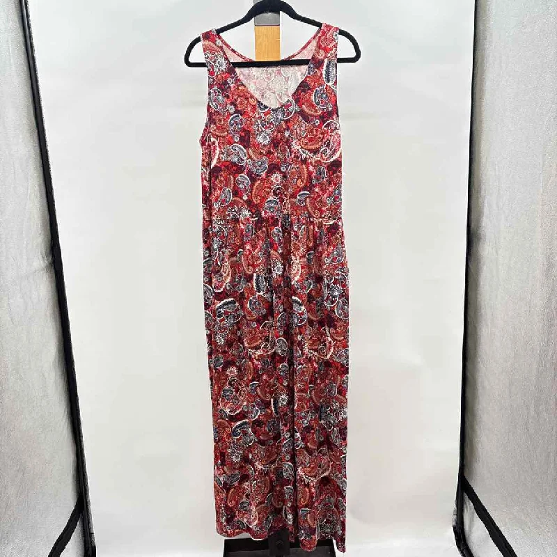 Garnet Hill Women's Size M maroon Paisley Dress Tunics Winter warm