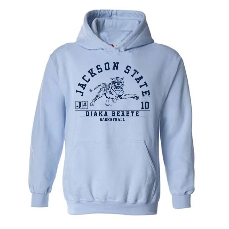 Jackson State - NCAA Women's Basketball : Diaka Berete - Classic Fashion Shersey Hooded Sweatshirt Hoodie with Side Slits Relaxed Casual