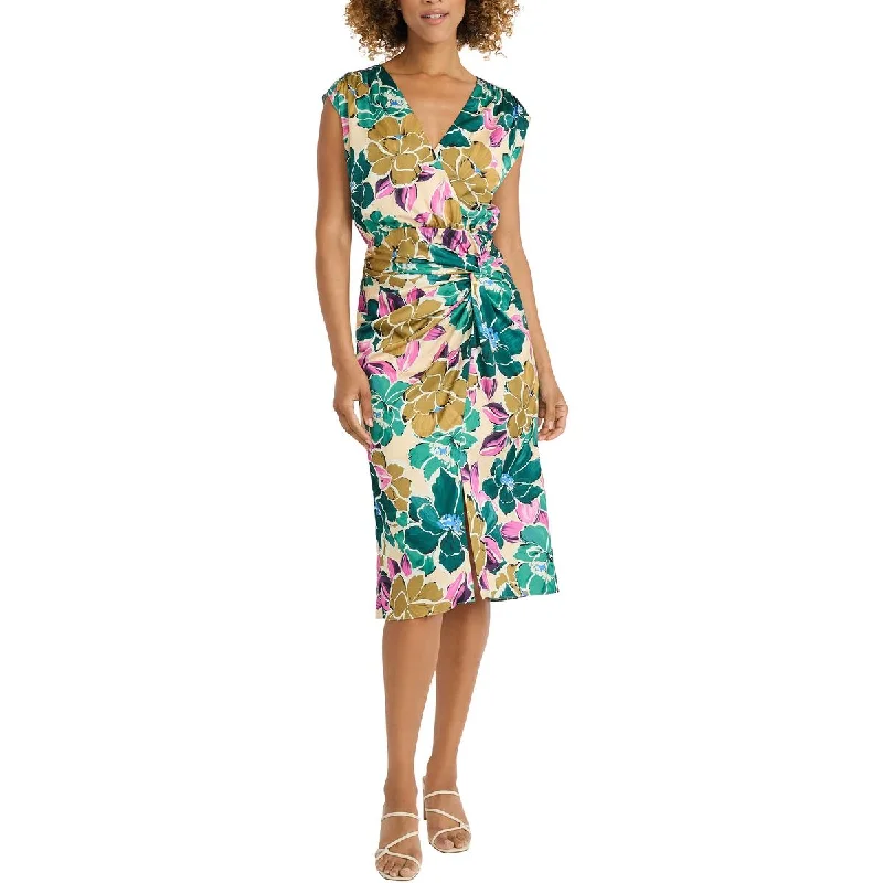 Maggy London Womens Faux Wrap Ruched Cocktail And Party Dress Tunics Modern contemporary