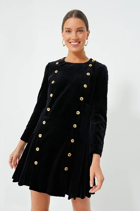 Navy Velvet Whitney Dress Tunics Vintage classic