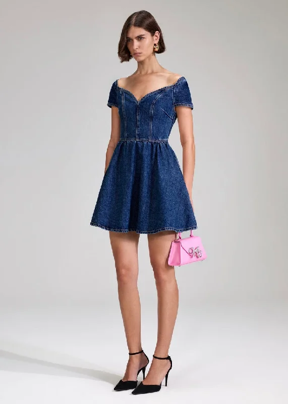 Denim Sweetheart Mini Dress Cozy T-Shirt Mini Dress