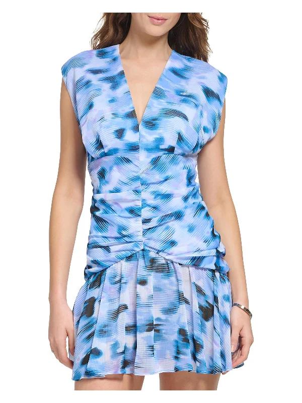 Womens Drop-Waist Mini Cocktail And Party Dress Tunics Leisure comfortable