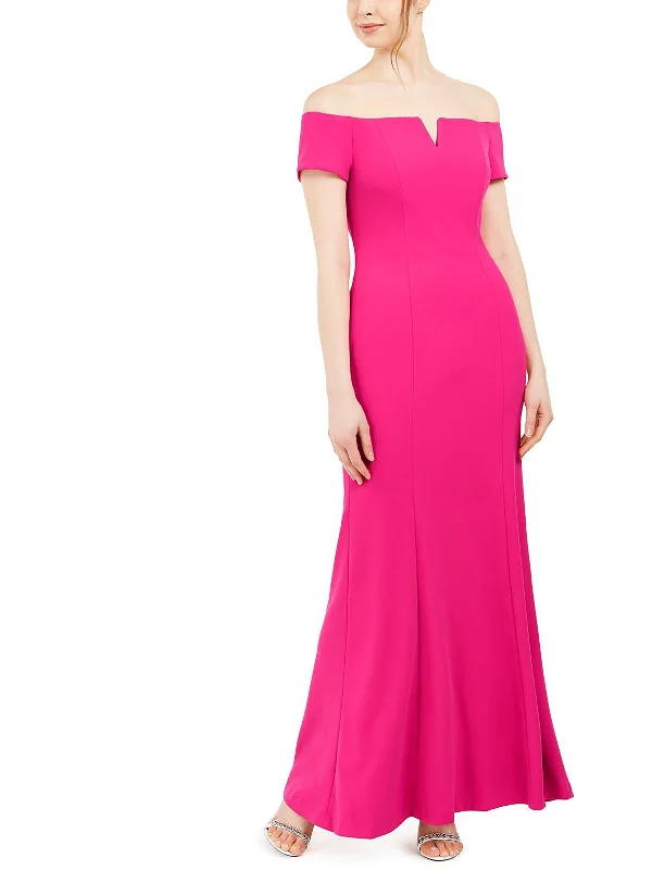 Womens Off-The-Shoulder Formal Evening Dress Turtleneck Neckline Stylish