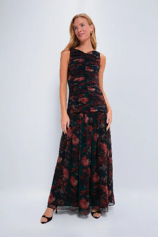 Persimmon Floral Chiffon Eloise Dress Tunics Sophisticated sleek