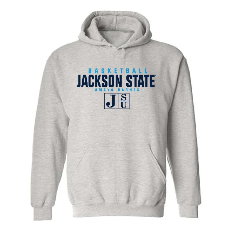 Jackson State - NCAA Women's Basketball : Amaya Barnes - Classic Fashion Shersey Hooded Sweatshirt Hoodie with V-Neck Classic Versatile