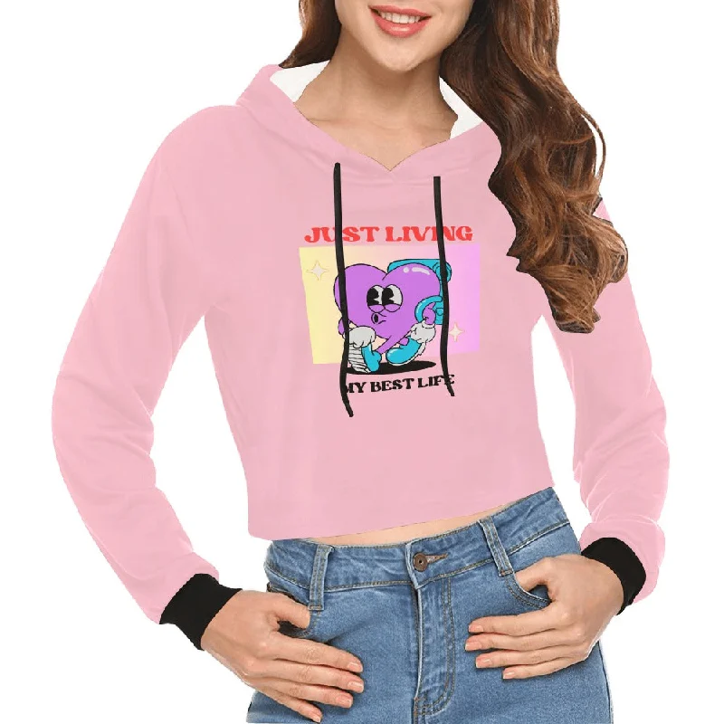 Women's Personalized Cropped Hoodie Hoodie with Button Classic Timeless