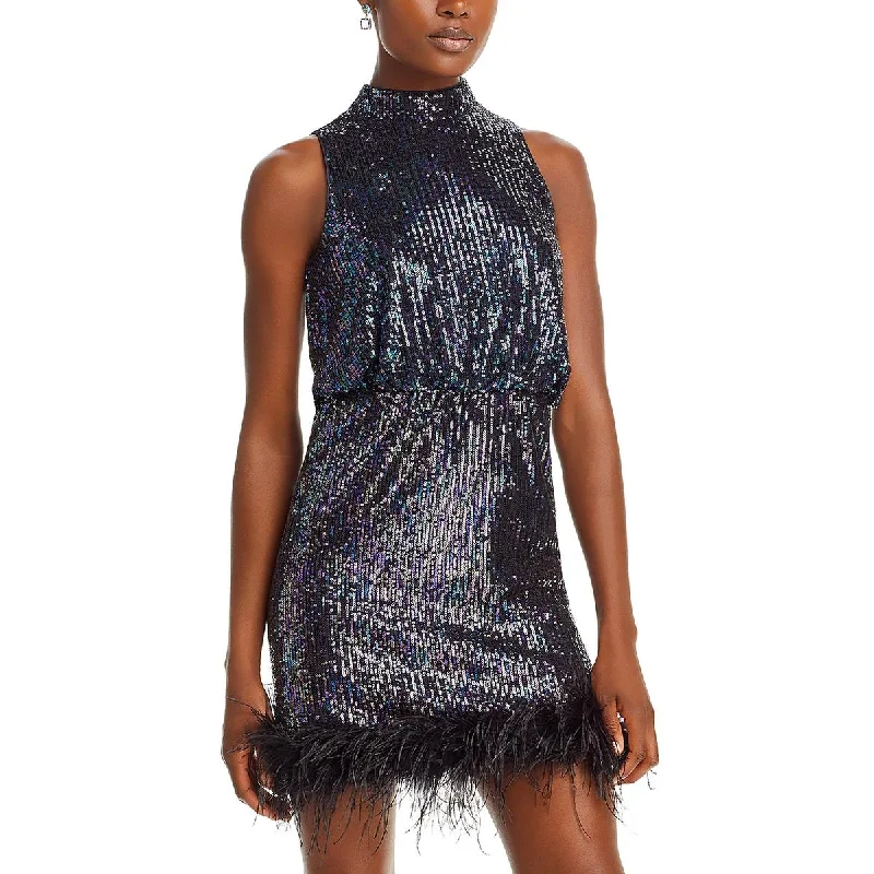 Eliza J Womens Contrast Trim  Cocktail And Party Dress Tunics Denim casual