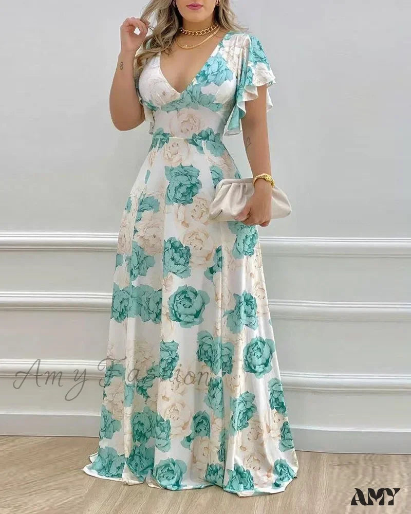 Amy Fashion - Waist-Flare Summer Daily Casual Boho Dress Tunics Mesh breathable
