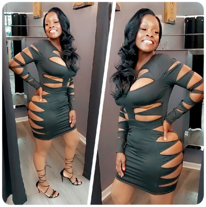 Cut It Out Please Mini Dress Chic Mini Dress with V-Neck