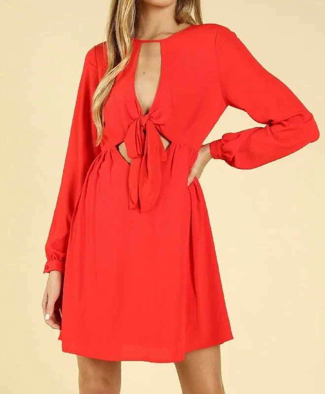 Start The Party Dress In Red Tunics Solid Classic
