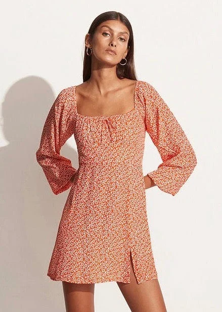 Ballari Mini Dress (Yumi Floral Print) Elegant Velvet Mini Dress