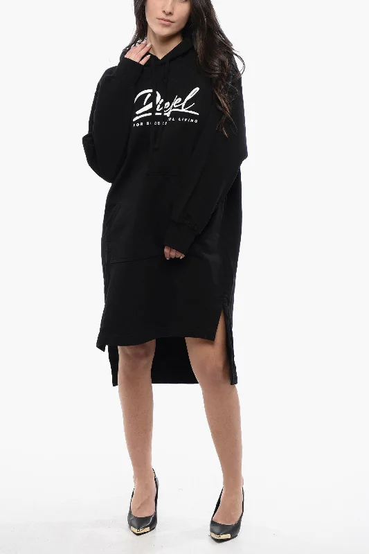 Diesel Asymmetrical Cut D-ILSE ITALICO Sweat Dress with Side Split Tunics Short Trendy