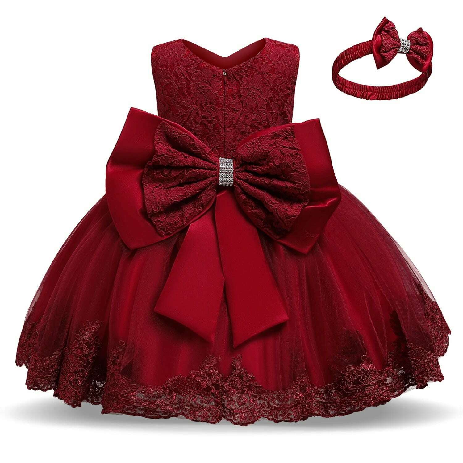 Girls Formal Wedding Party Dress for 1-5Y Infant Birthday Christening Lace Elegant Gown Christams Flower Dresses for Baby Girl Tunics Versatile functional Girls Formal Wedding Party Dress for 1-5Y Infant Birthday Christening Lace Elegant Gown Christams Flower Dresses for Baby Girl Tunics Versatile functional