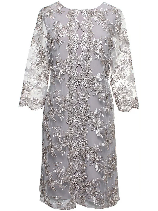 Womens Floral Knee-Length Cocktail And Party Dress Tunics Silk luxurious