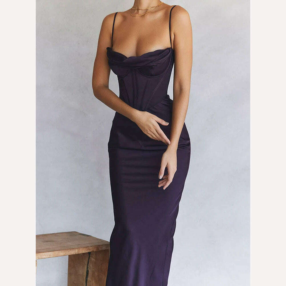 Green Maxi Bodycon Dress Sexy Celebrity Event Prom Night Party Dresses Satin V Neck Spaghetti Strap Women Dresses 2022 Summer Tunics Summer linen