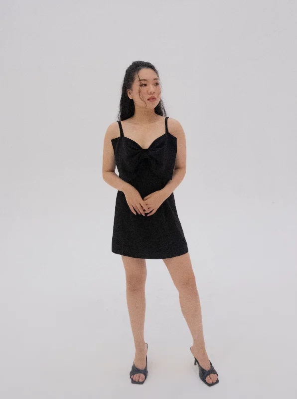 Valentina Georgette Silk Mini Dress Fashionable Off-Shoulder Mini Dress