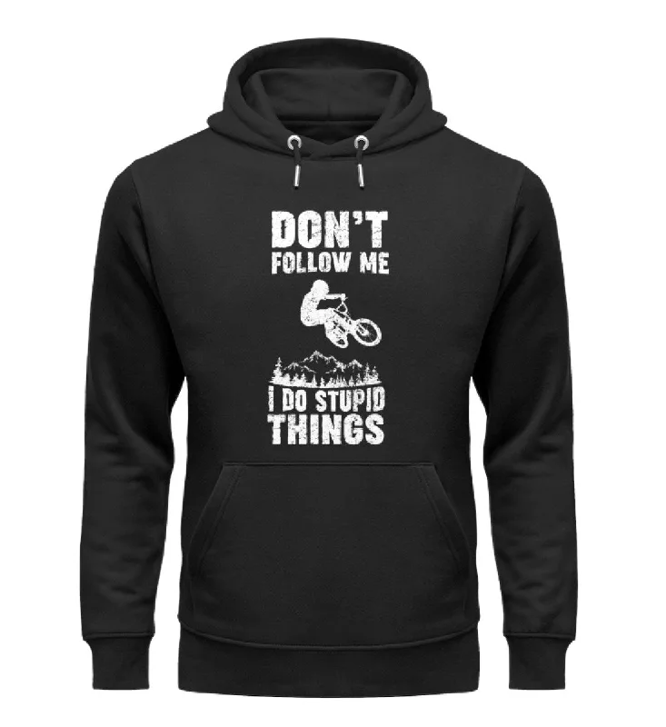 Don't follow me i do stupid things - Unisex Premium Organic Hoodie Hoodie with Color Block Contrast Stylish