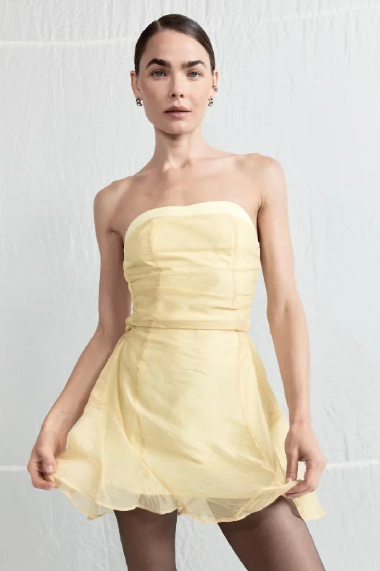 Paloma Mini Dress Lemon Cozy Knitted Mini Dress