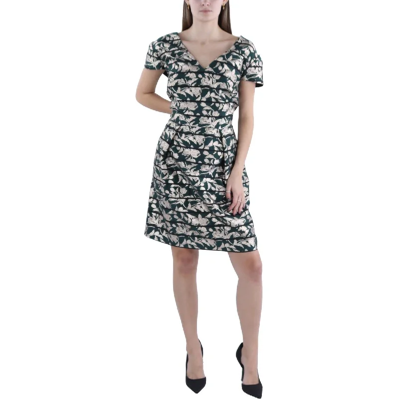Vince Camuto Womens Juniors Metallic Floral Cocktail And Party Dress Tunics Formal black