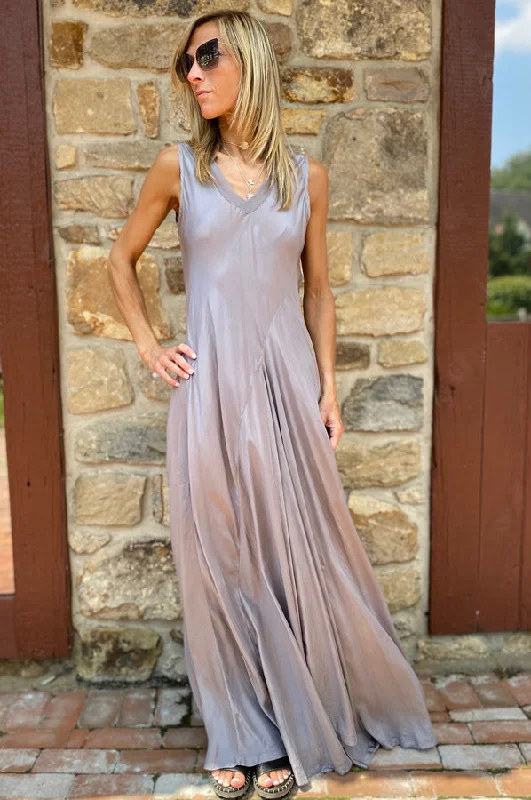 Long Dress - Lilac Boat Neckline Classic
