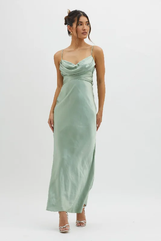 Starring Role Cowl Bust Waist Tie Dress Sage Tunics Chinos classic