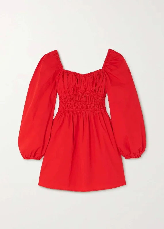 Paloma Mini Dress (Cherry Tomato) Cozy Cowl Neck Mini Dress