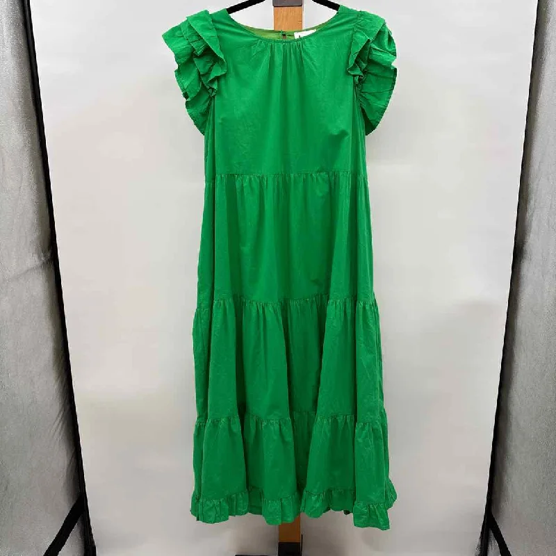 &merci Women's Size L Green Solid Dress Tunic Top Casual