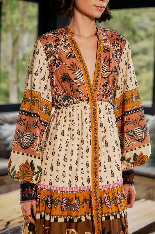Dress Ainika Floral B 312042 Ainika-Floral-Beige Tunics Brand named