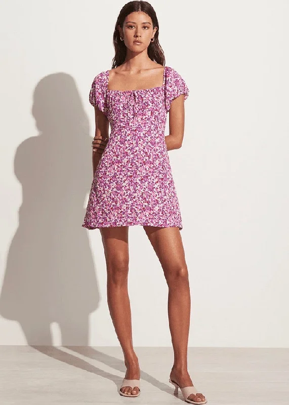 Lovita Mini Dress (Violet) Trendy Wraparound Mini Dress