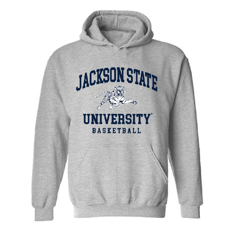 Jackson State - NCAA Women's Basketball : Diaka Berete - Hooded Sweatshirt Hoodie with Rolled Sleeves Casual Relaxed