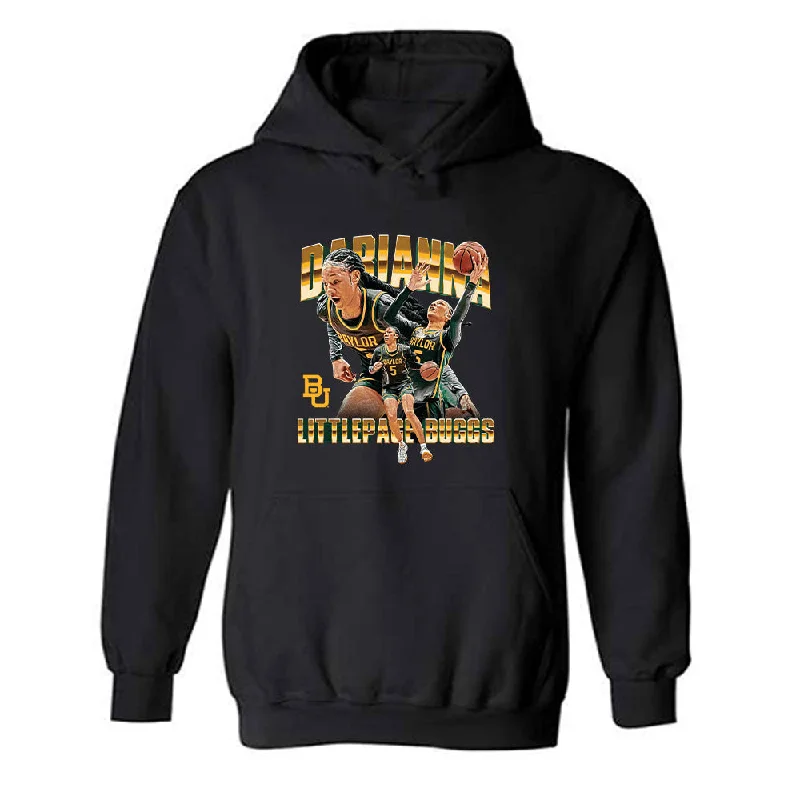 Baylor - NCAA Women's Basketball : Darianna Littlepage-Buggs - Hooded Sweatshirt Hoodie with Metallic Shiny Futuristic