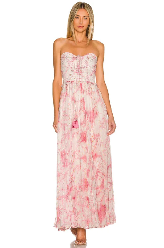 Ava Long Dress - Rosewood Boat Neckline Classic