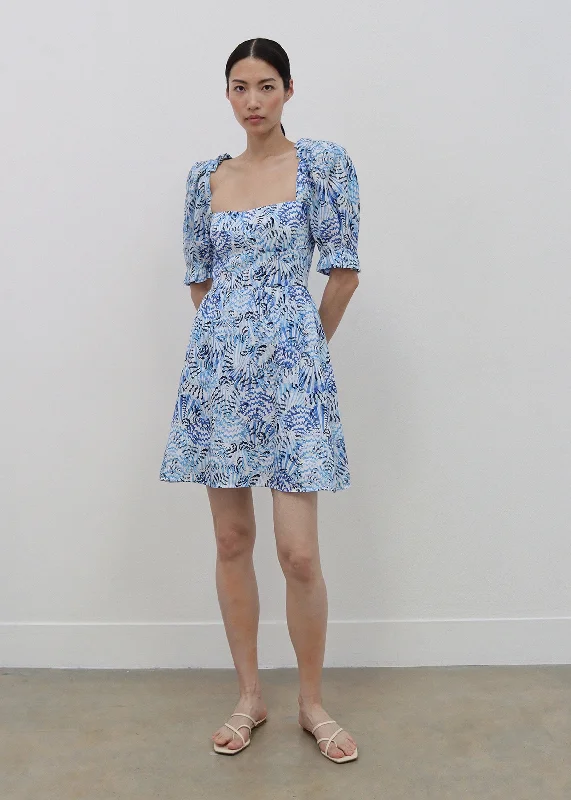 Rachel - D Mini Dress (Neptune Azure) Fashionable Mini Dress with Pockets