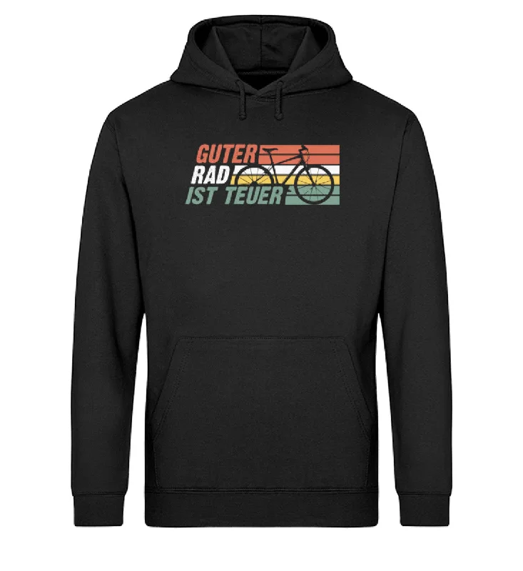 Guter Rad ist teuer - Unisex Organic Hoodie Hoodie with Sequins Glamorous Eye-catching