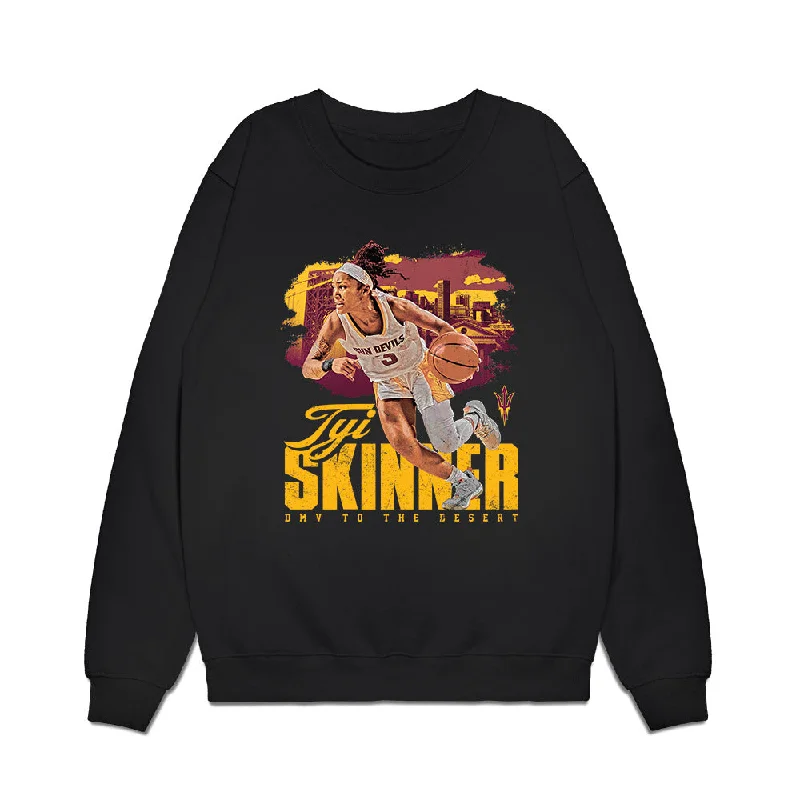 Arizona State - NCAA Women's Basketball : Tyi Skinner - Premium Crewneck Sweatshirt Hoodie with Embroidery Detailed Premium