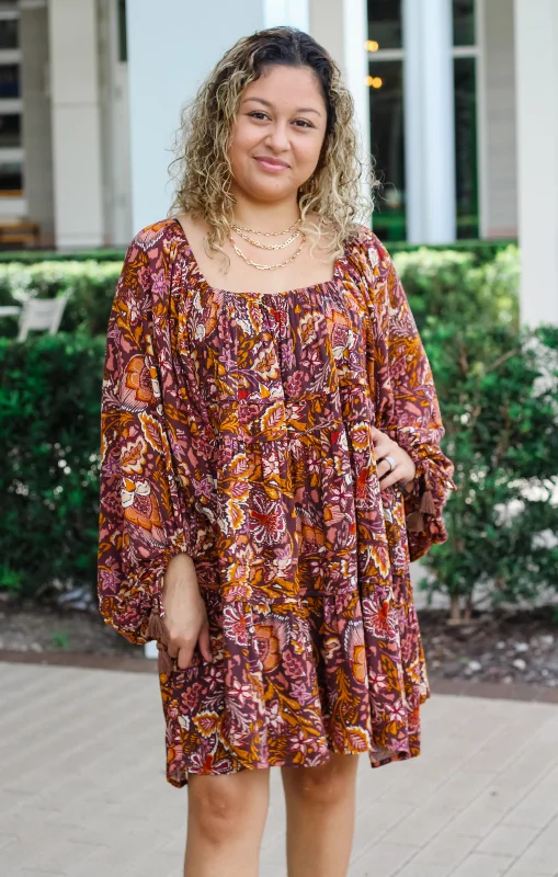 The Fall Boho Mini Dress (Purple) Fashionable Denim Mini Dress