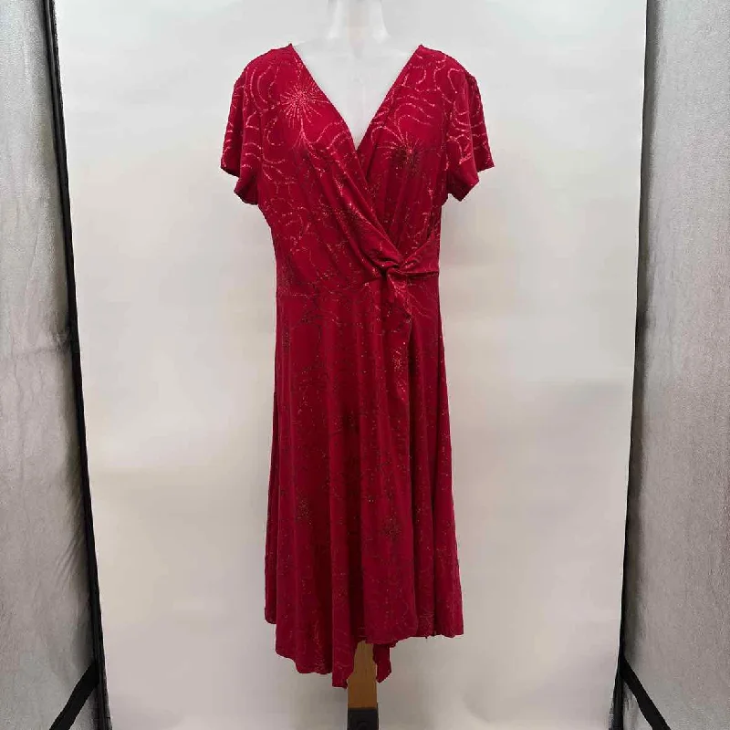 PERCEPTIONS New York Women's Size L Red glitter Dress sweetheart Neckline Romantic
