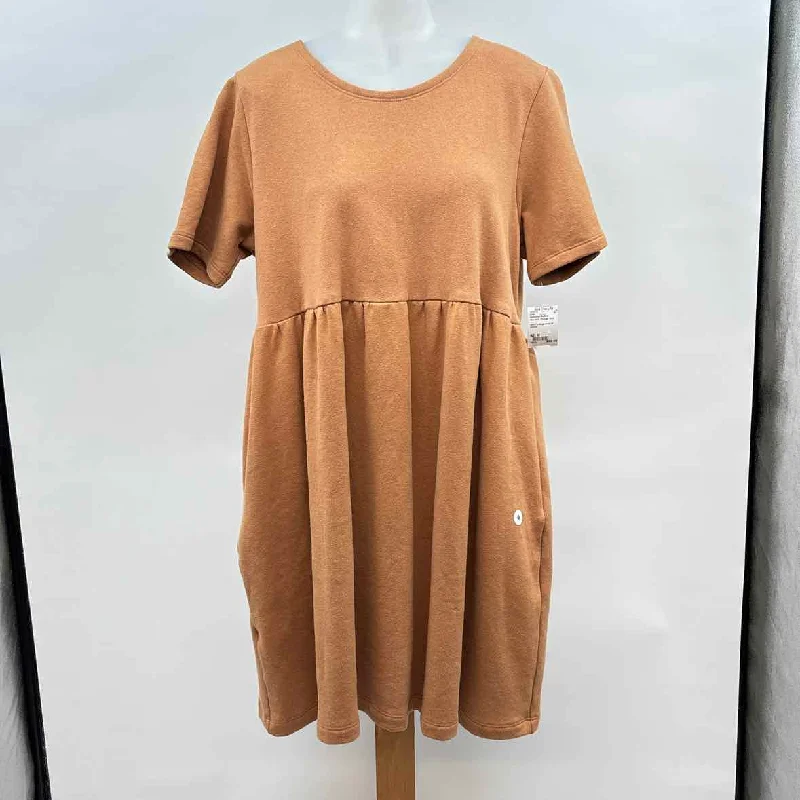 conscious clothing Women's Size M Orange Solid Dress A-Line Day Work