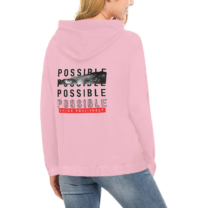 Women's Hoodie - Customized Print Design Hoodie with Zipper Versatile Modern