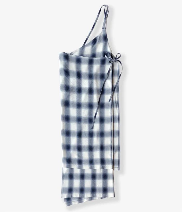 PHEENY/RAYON OMBRE CHECK APRON DRESS(BLUE) Turtleneck Warm Winter
