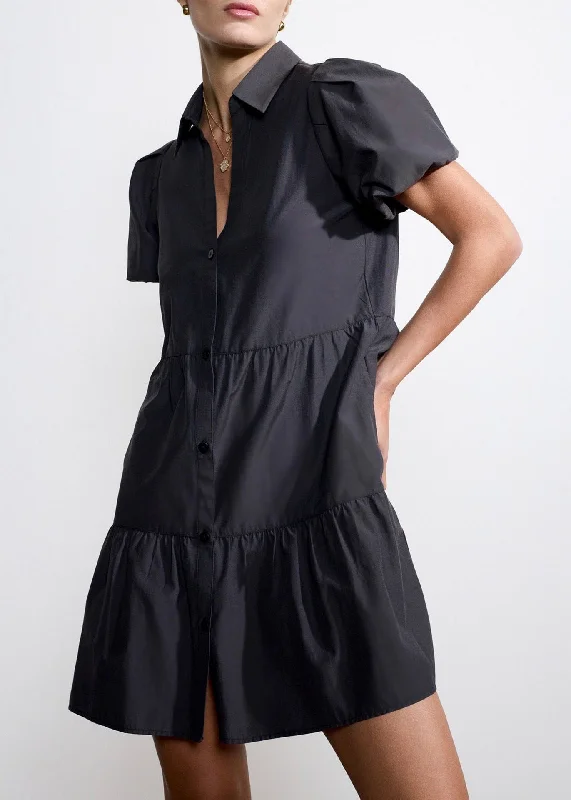 Havana Mini Dress (Slate) Elegant Tulle Mini Dress