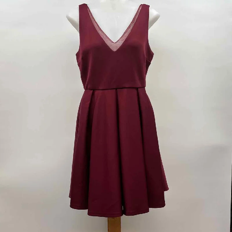 Alyce Designs Women's Size L maroon Solid Dress Tunics Trousers formal
